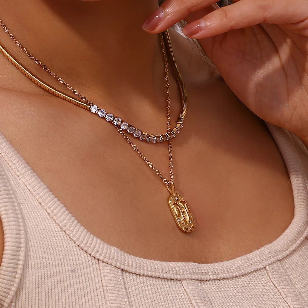 Colar Medalhas Zodíaco Signos Banhado em Ouro 18K