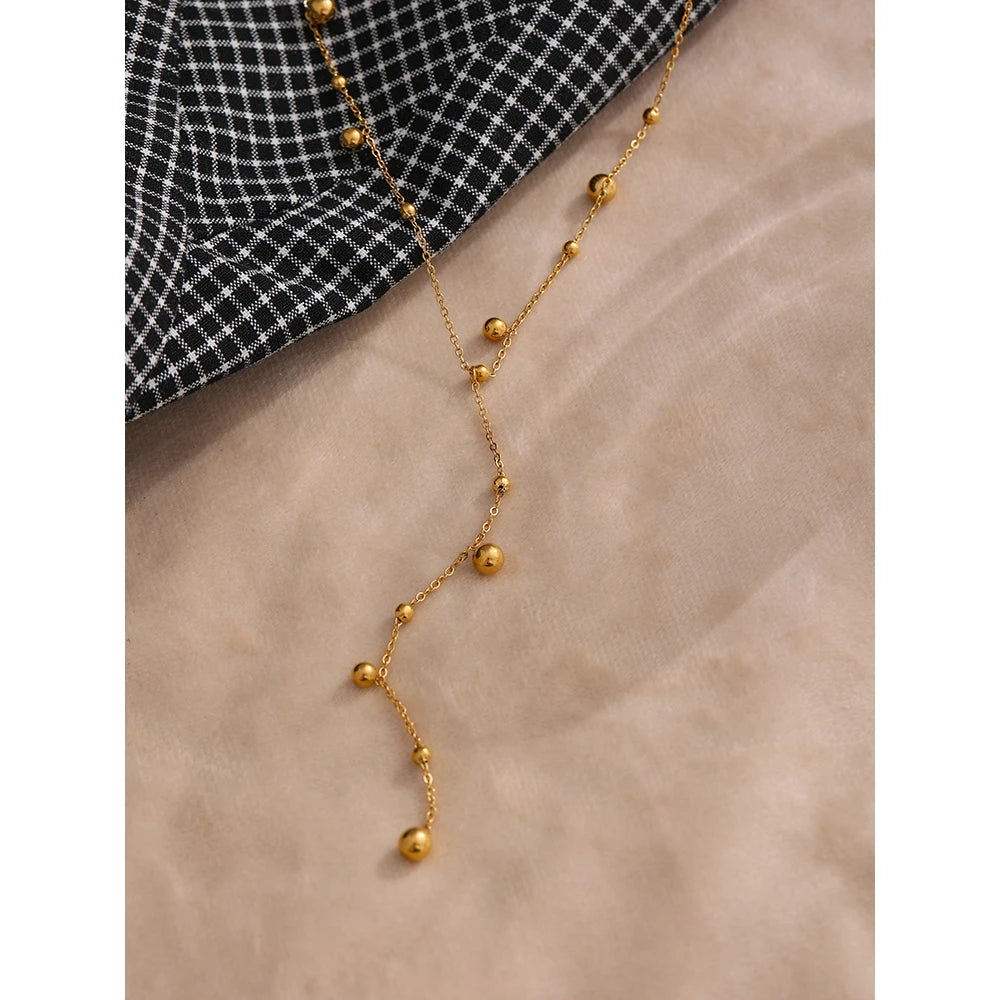 Colar Pendente Bolinhas Banhado em Ouro 18K