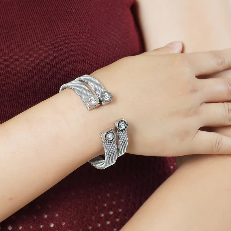 Bracelete Malha Algarismo Romano Banhado em Ouro 18K