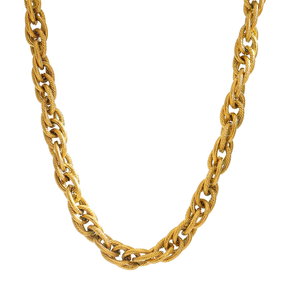 Colar Minimalista Trançado Banhado em Ouro 18K