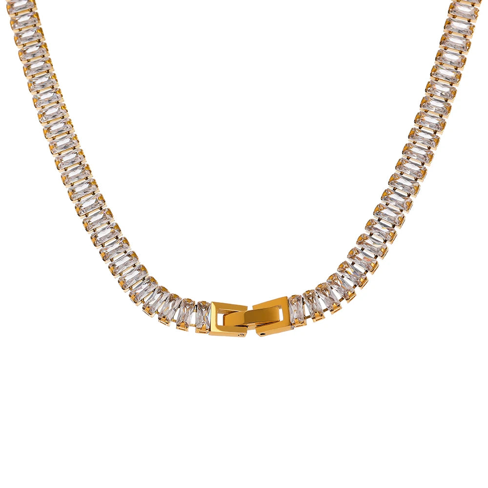 Colar Luxuoso Zircônias Banhado em Ouro 18K