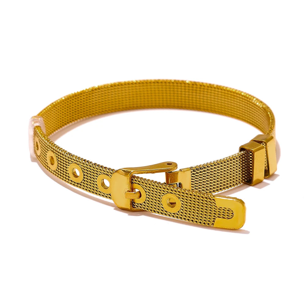 Bracelete Fivela Banhado em Ouro 18K