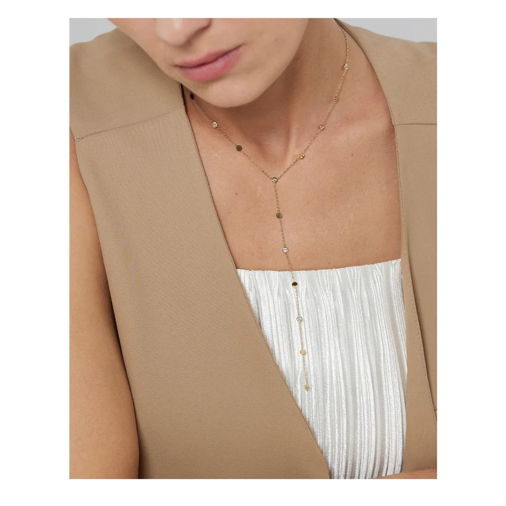 Colar Pendente Bolinhas Banhado em Ouro 18K