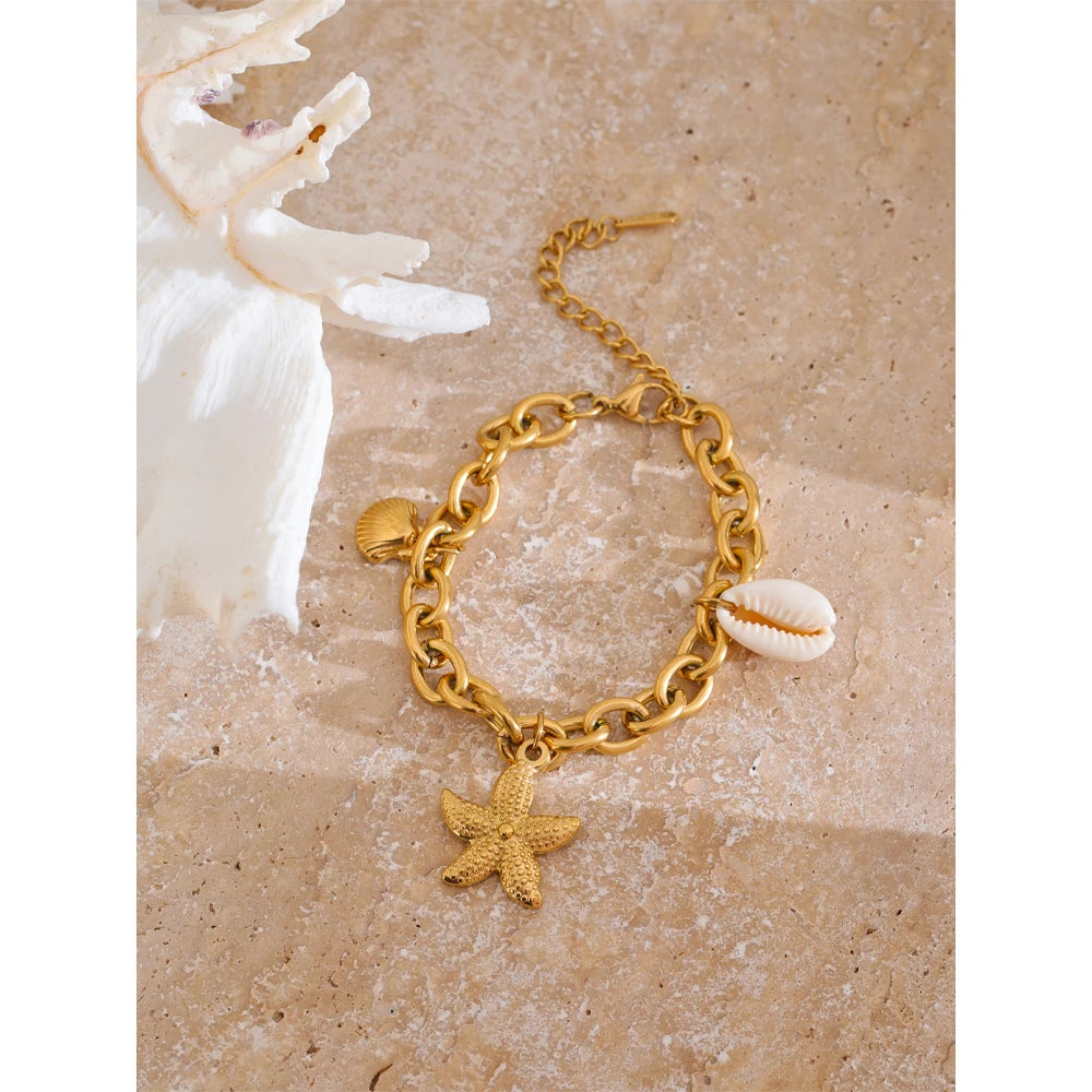 Pulseira Praiana Banhado em Ouro 18K