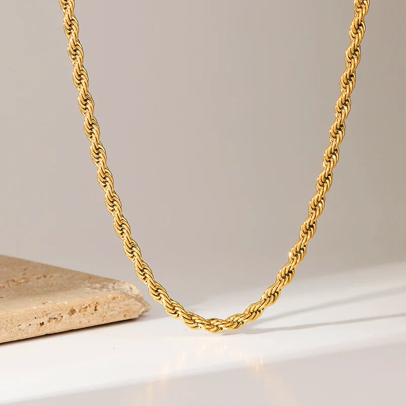 Corrente Rope Banhado em Ouro 18K