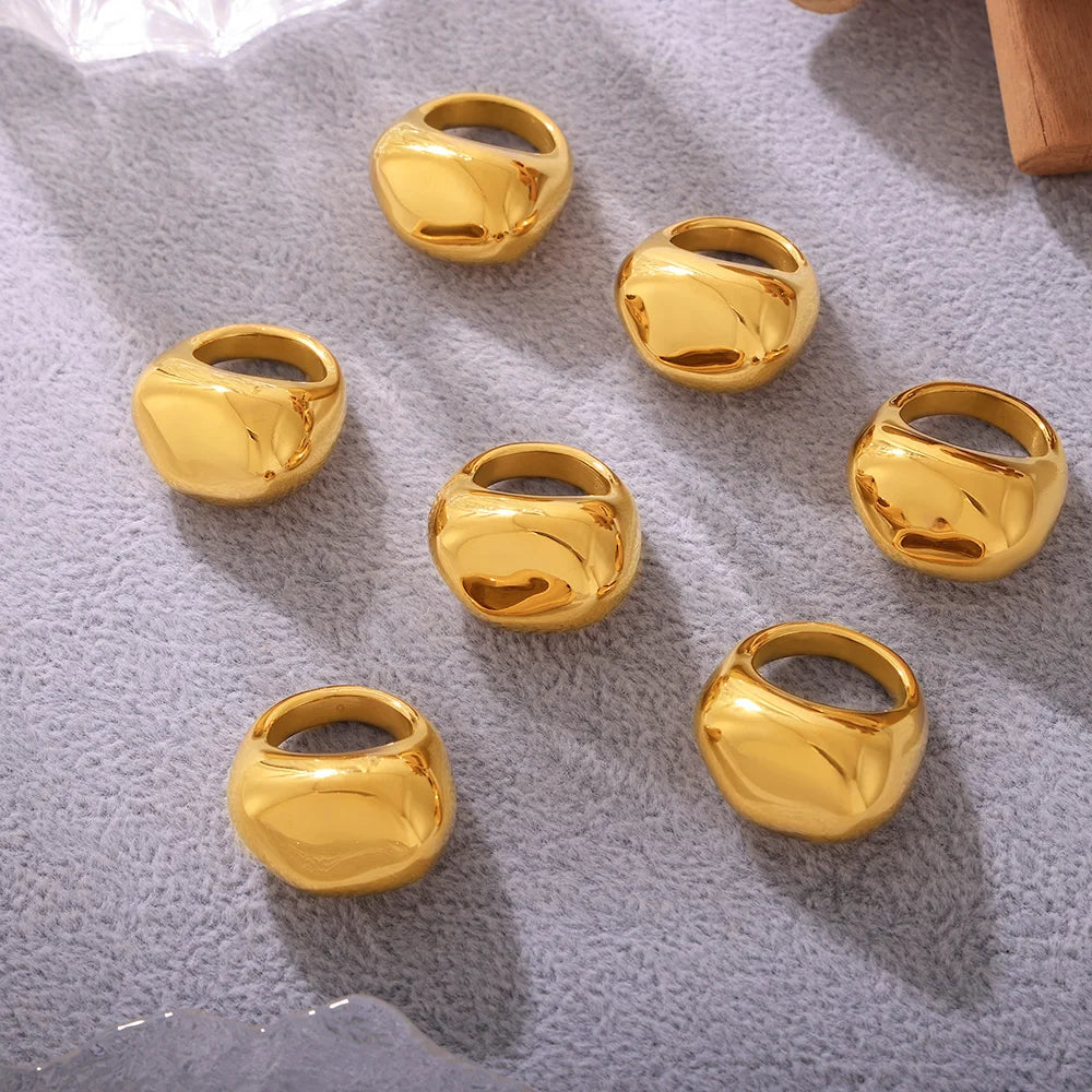 Anel Irregular Banhado em Ouro 18K