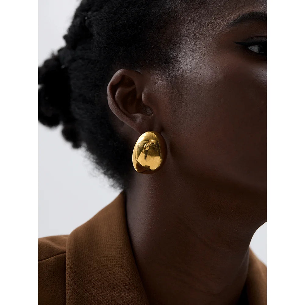 Brinco Esfera Irregular Banhado em Ouro 18K