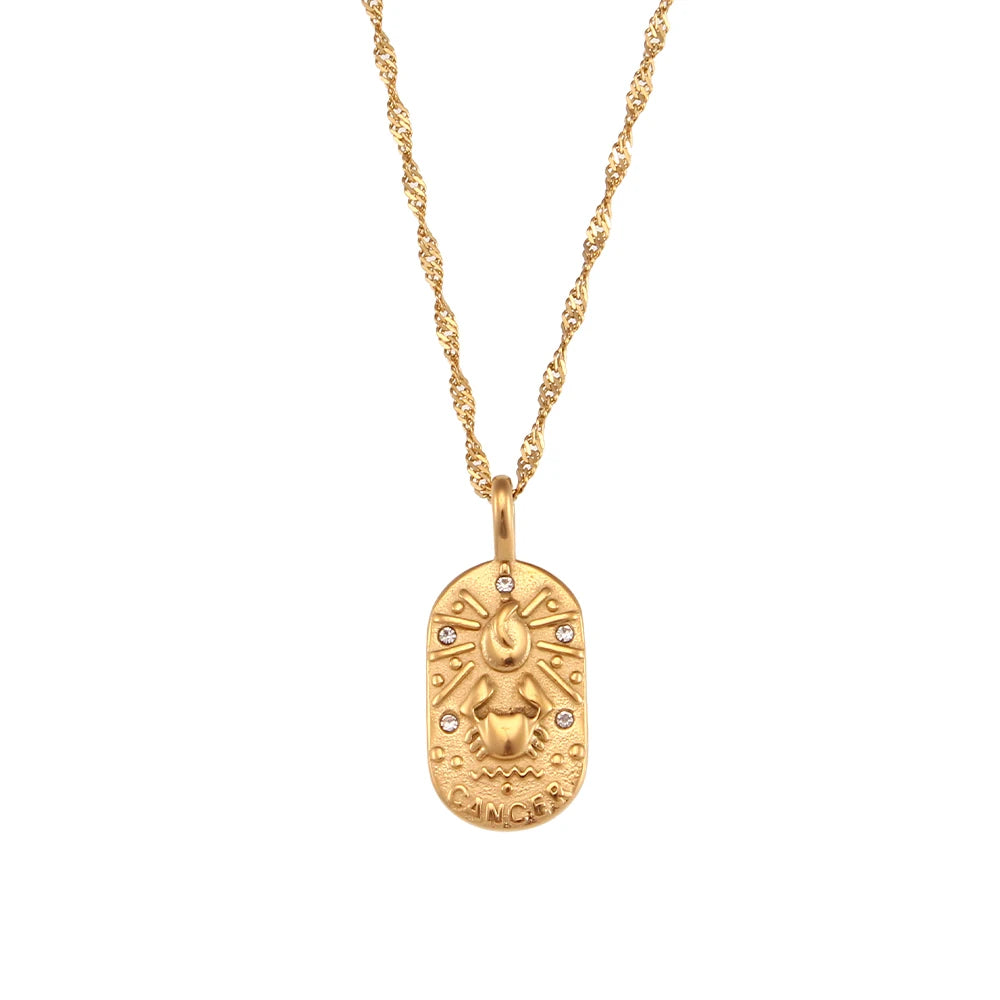 Colar Medalhas Zodíaco Signos Banhado em Ouro 18K