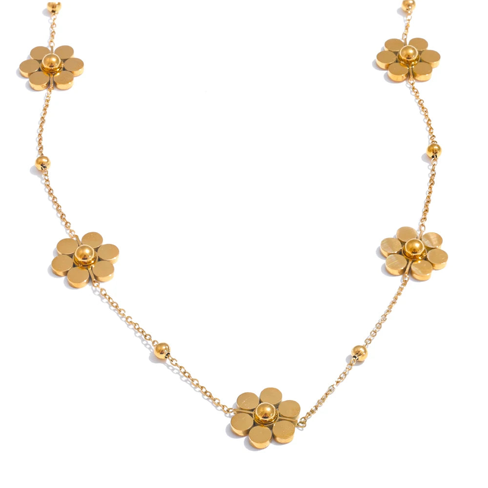 Colar Flower Banhado em Ouro 18K