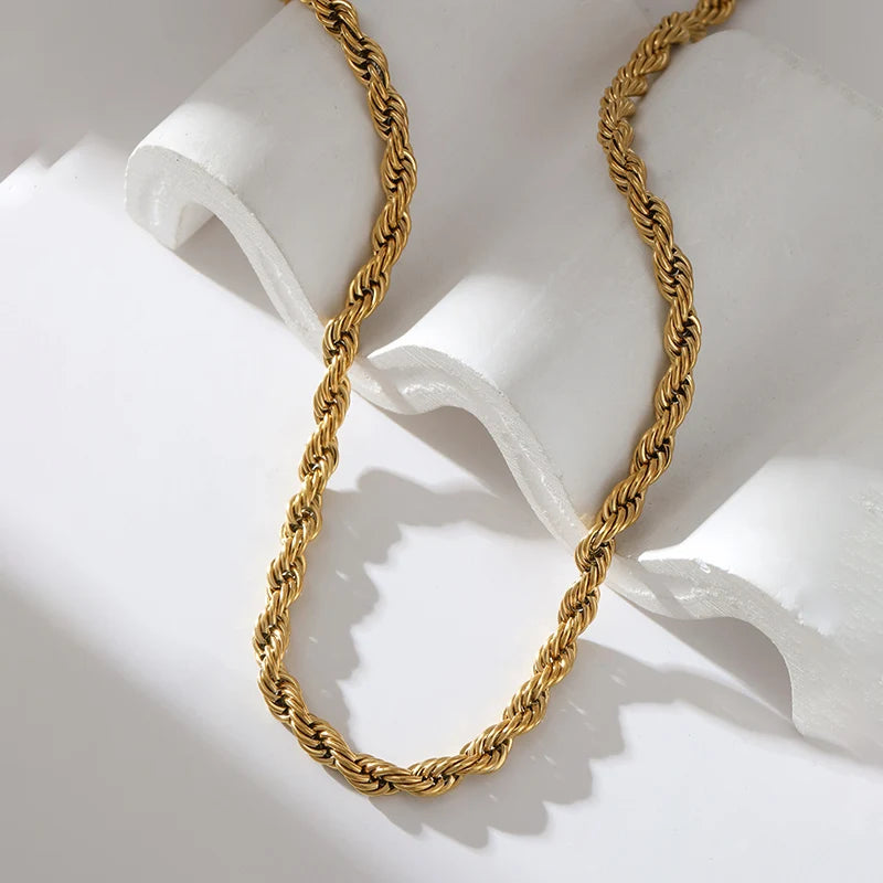 Corrente Rope Banhado em Ouro 18K