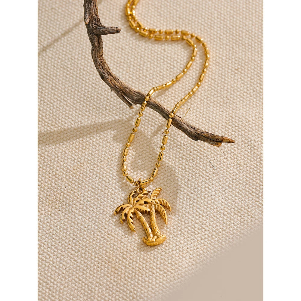 Colar Coqueiro Banhado em Ouro 18K