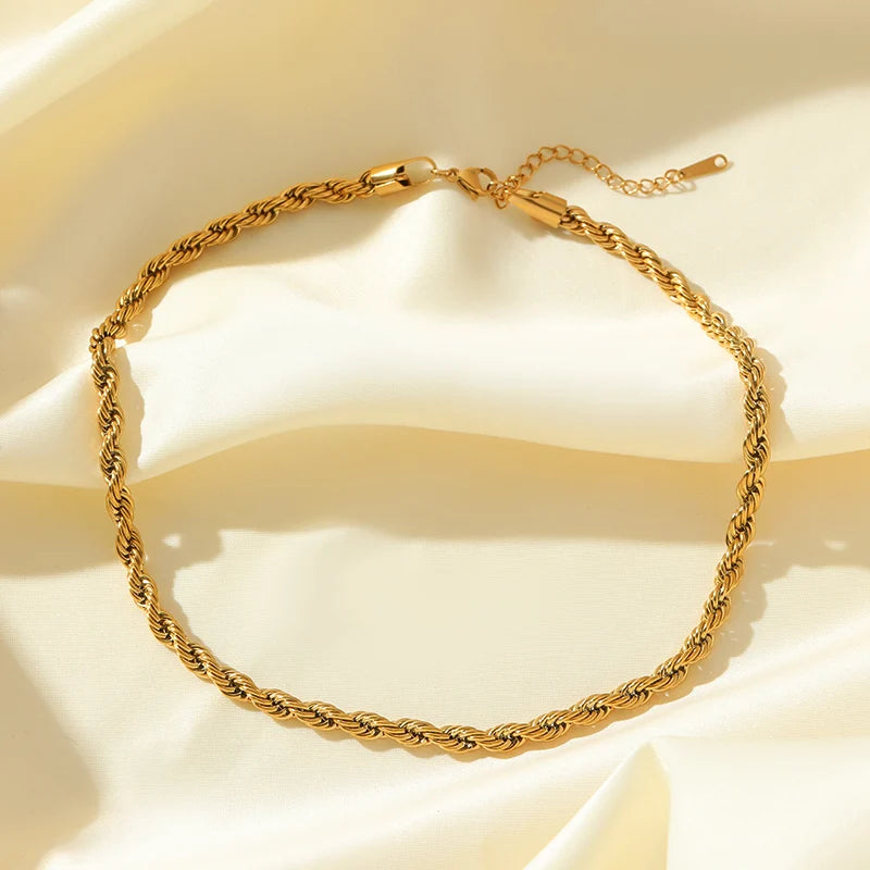 Corrente Rope Banhado em Ouro 18K