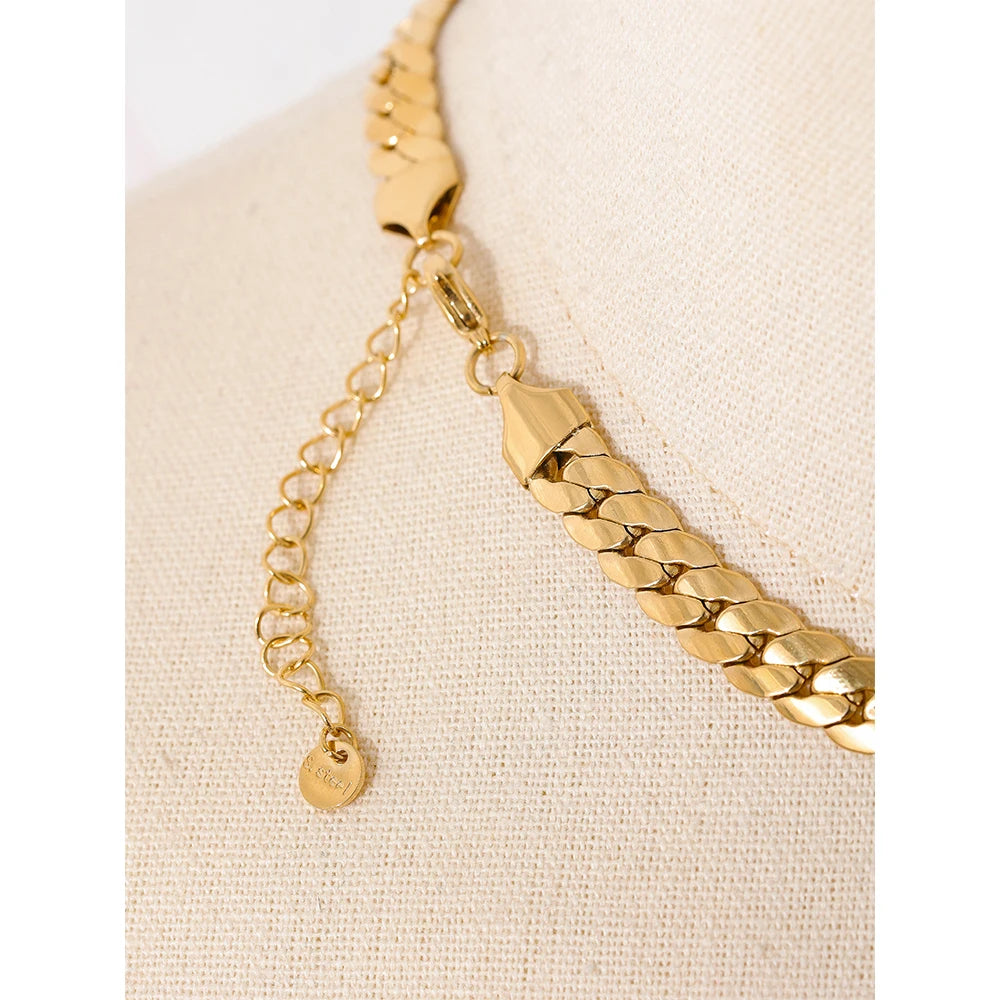 Colar Corrente Amassada Banhado em Ouro 18K