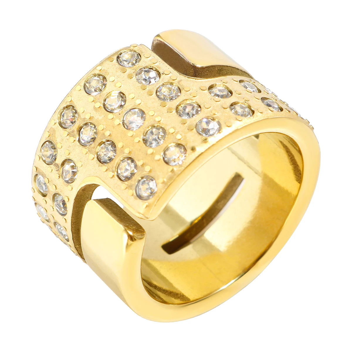 Anel Grazy Zircônias Banhado em Ouro 18K