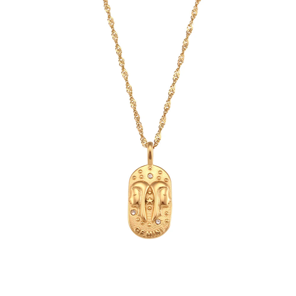Colar Medalhas Zodíaco Signos Banhado em Ouro 18K