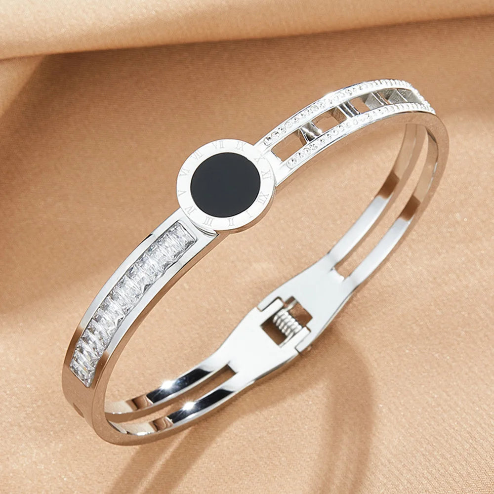 Bracelete Algarismo Romano Banhado em Ouro 18K