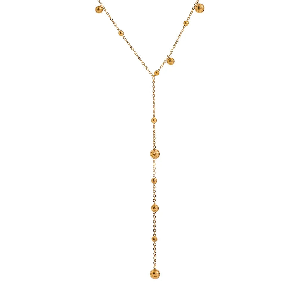 Colar Pendente Bolinhas Banhado em Ouro 18K