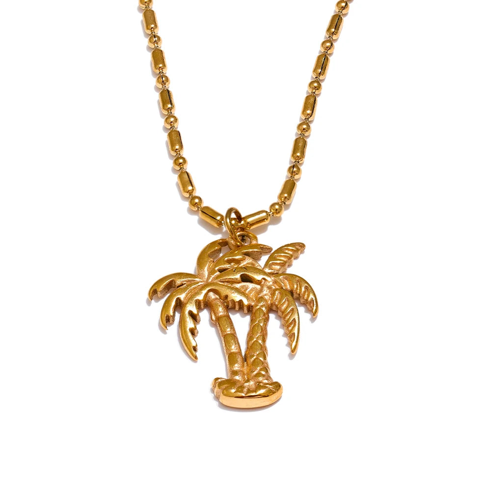 Colar Coqueiro Banhado em Ouro 18K