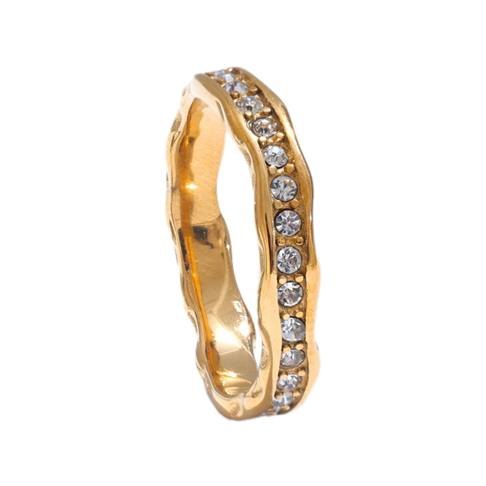 Anel Verona Zircônia Banhado em Ouro 18K