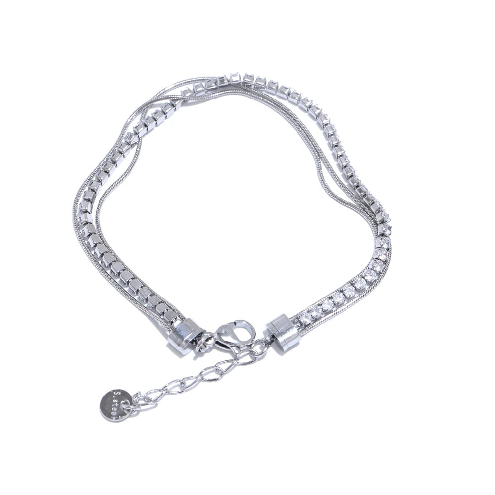Pulseira Mix Zircônias Banhado em Ouro 18K