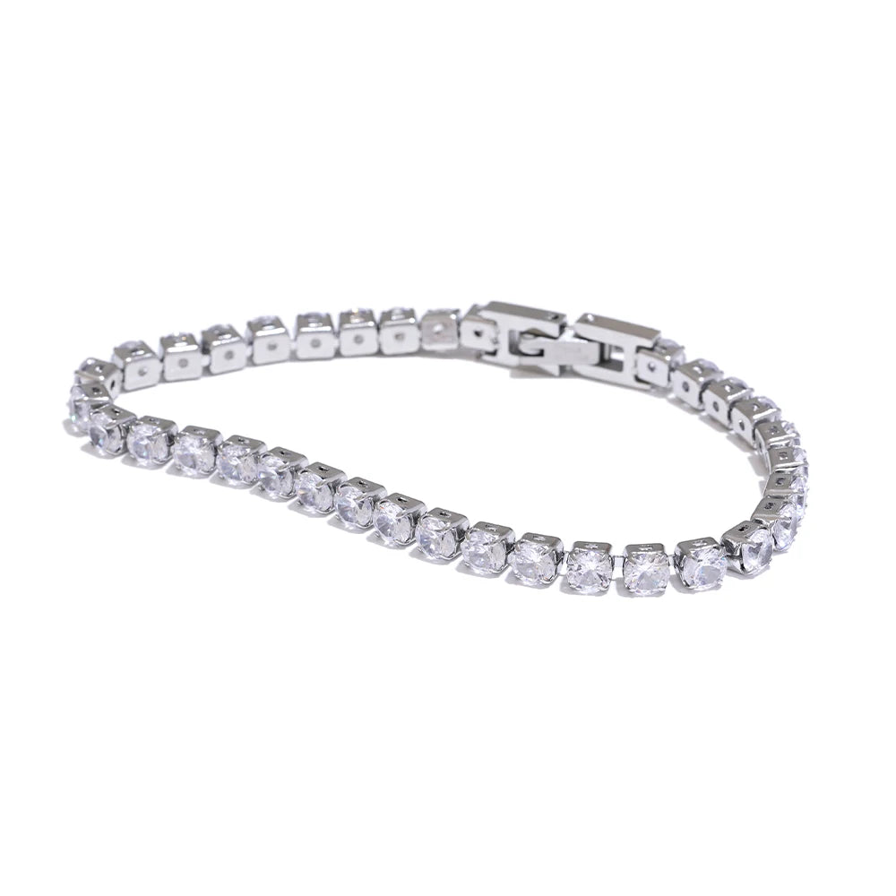 Pulseira Zircônia 4mm Banhado em Ouro 18K