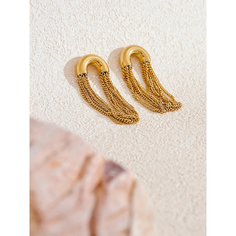 Brinco Lux Correntes Banhado em Ouro 18K