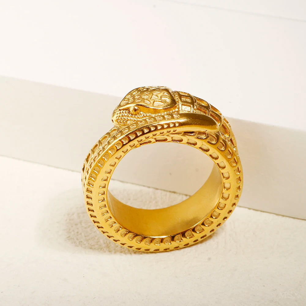 Anel Serpente Banhado em Ouro 18K