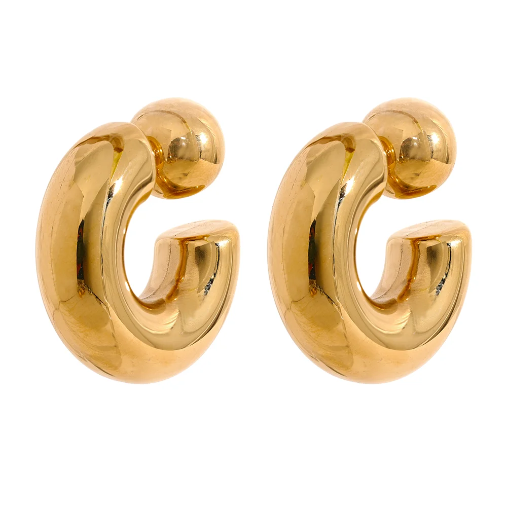 Brinco Meia Lua Banhado em Ouro 18K