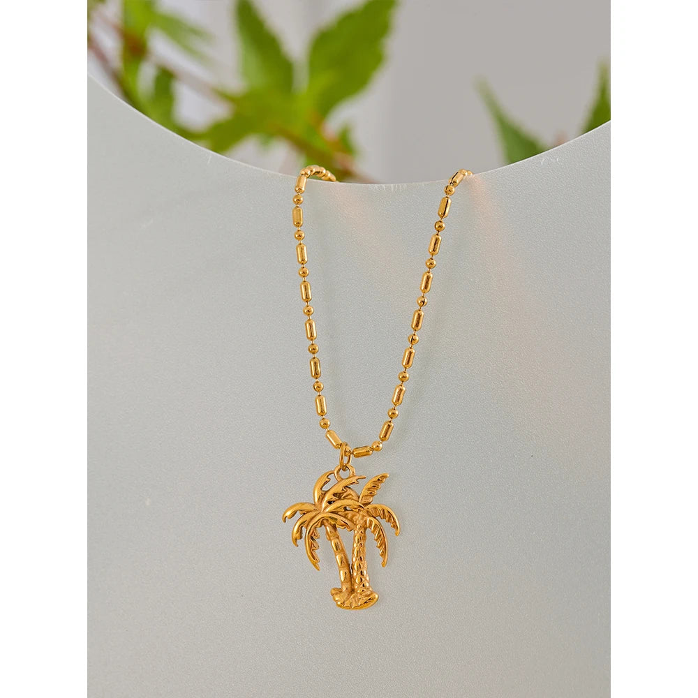 Colar Coqueiro Banhado em Ouro 18K