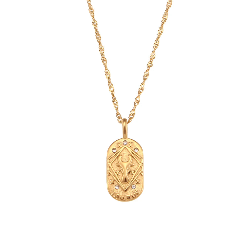 Colar Medalhas Zodíaco Signos Banhado em Ouro 18K