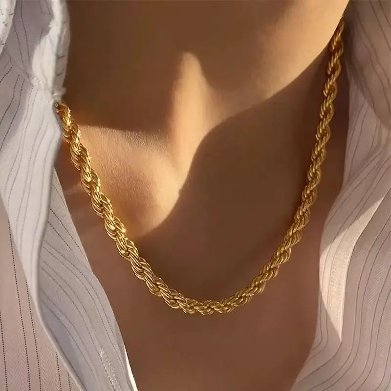 Corrente Rope Banhado em Ouro 18K