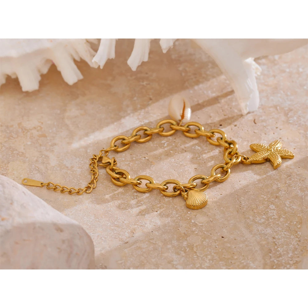 Pulseira Praiana Banhado em Ouro 18K