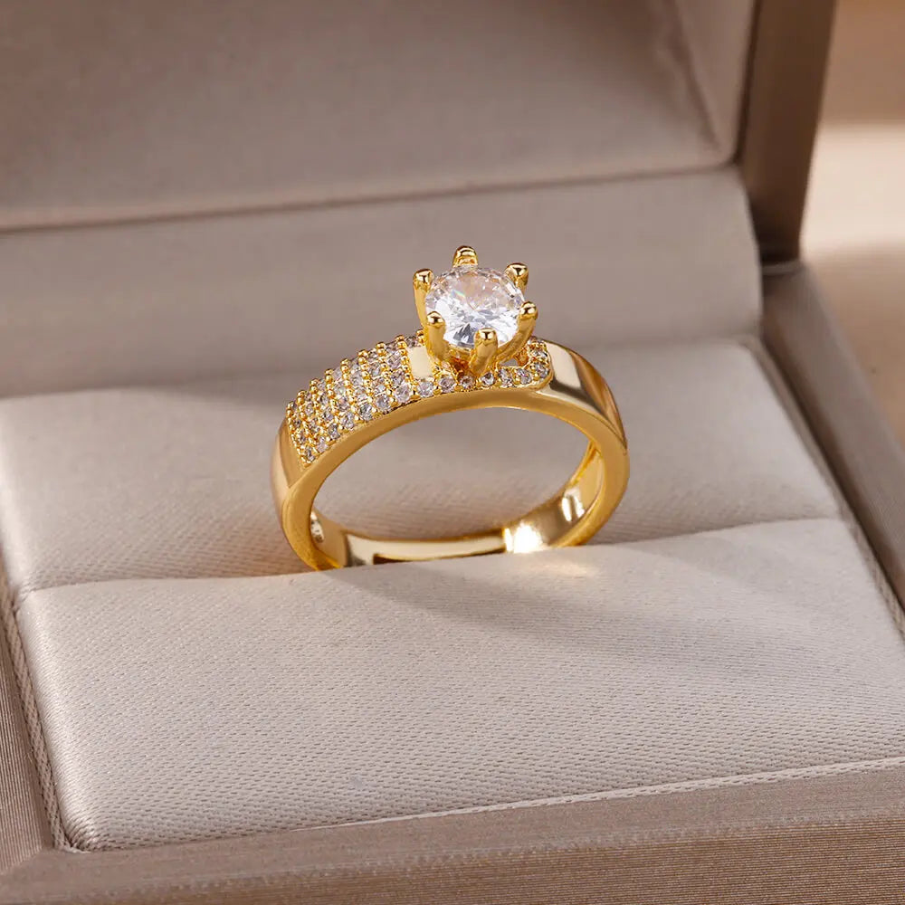 Anel Realeza Regulável Banhado em Ouro 18K
