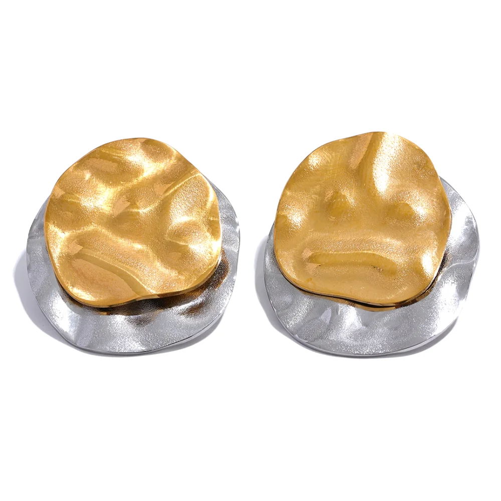 Brinco Chapeado Duplo Banhado em Ouro 18K
