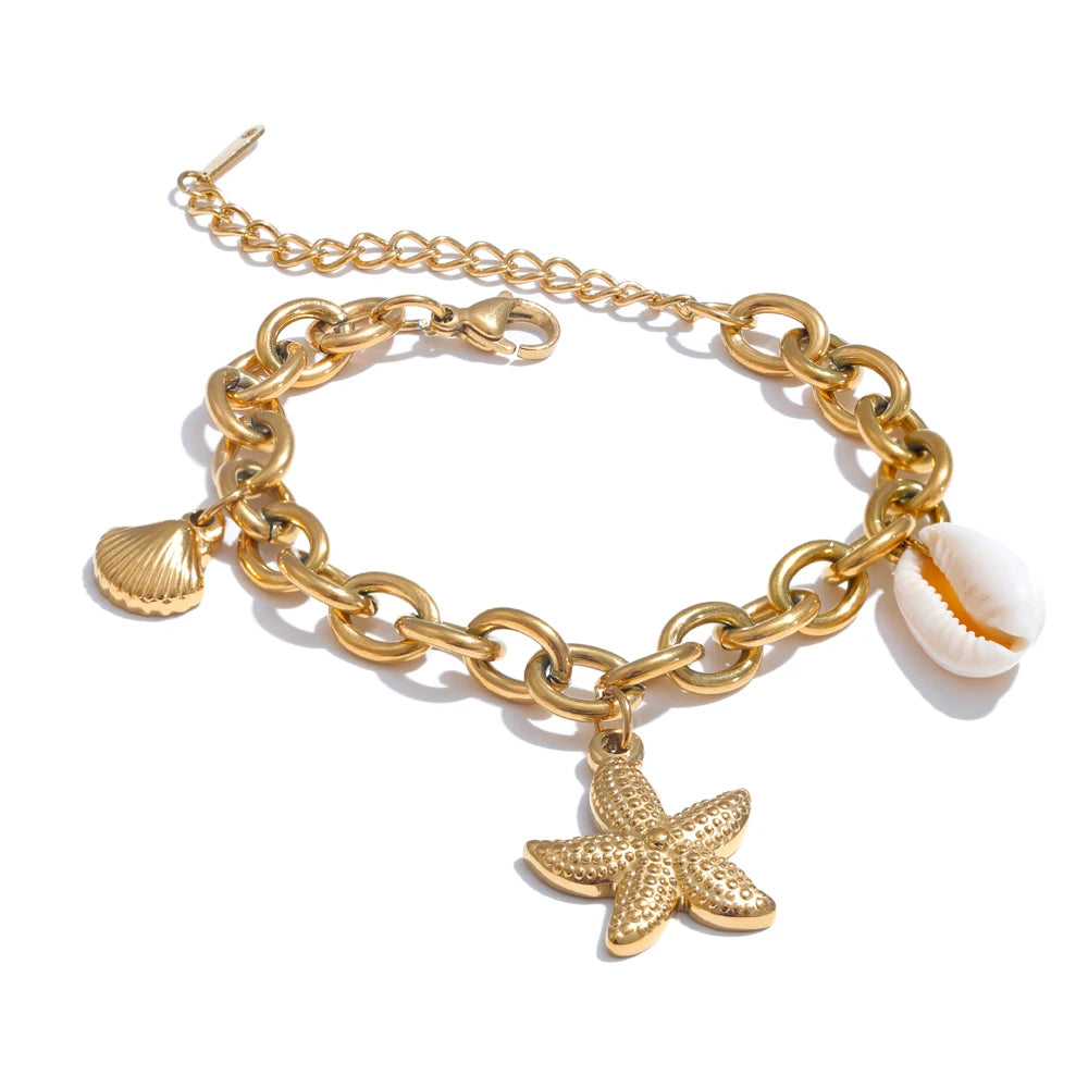 Pulseira Praiana Banhado em Ouro 18K