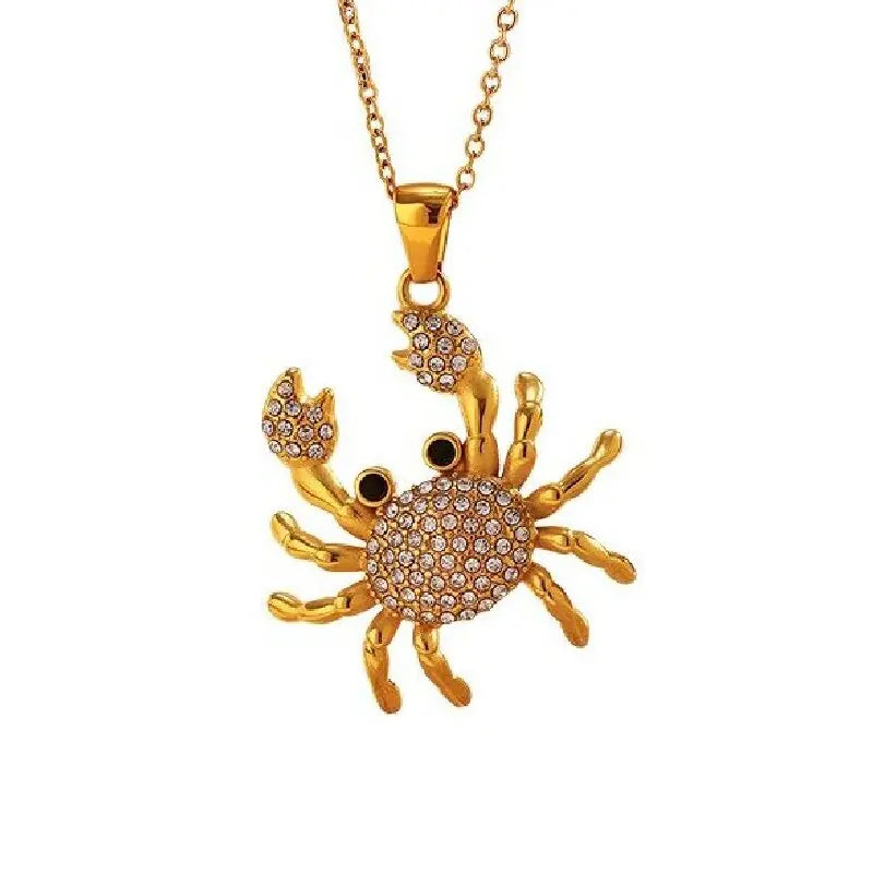 Colar Caranguejo Banhado em Ouro 18K