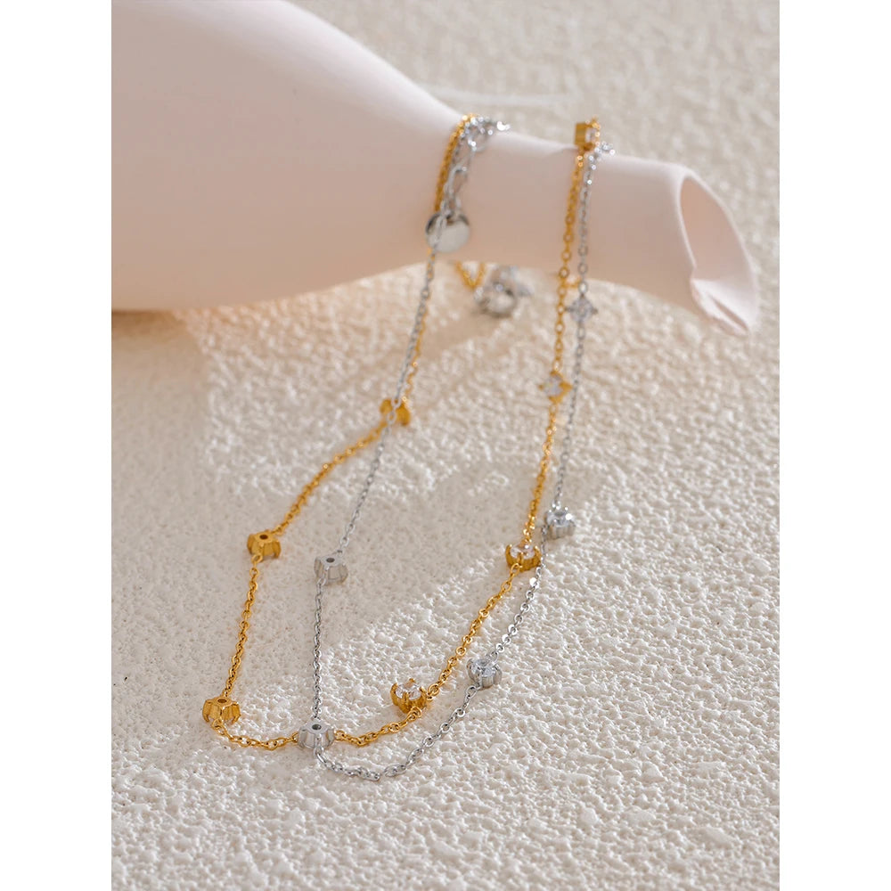 Colar Zircônias Banhado em Ouro 18K