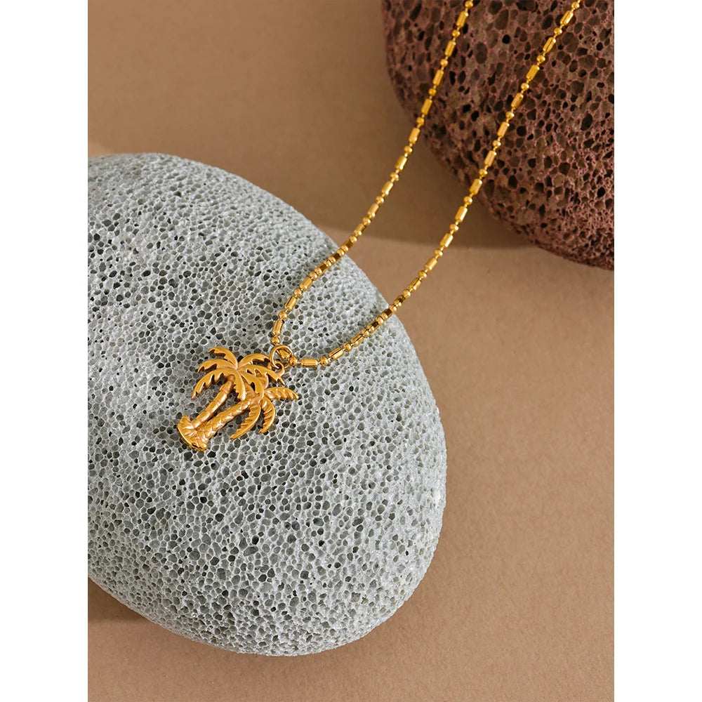 Colar Coqueiro Banhado em Ouro 18K