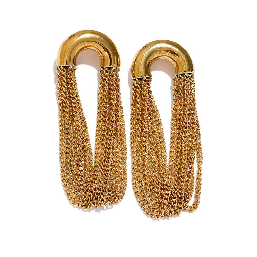 Brinco Lux Correntes Banhado em Ouro 18K