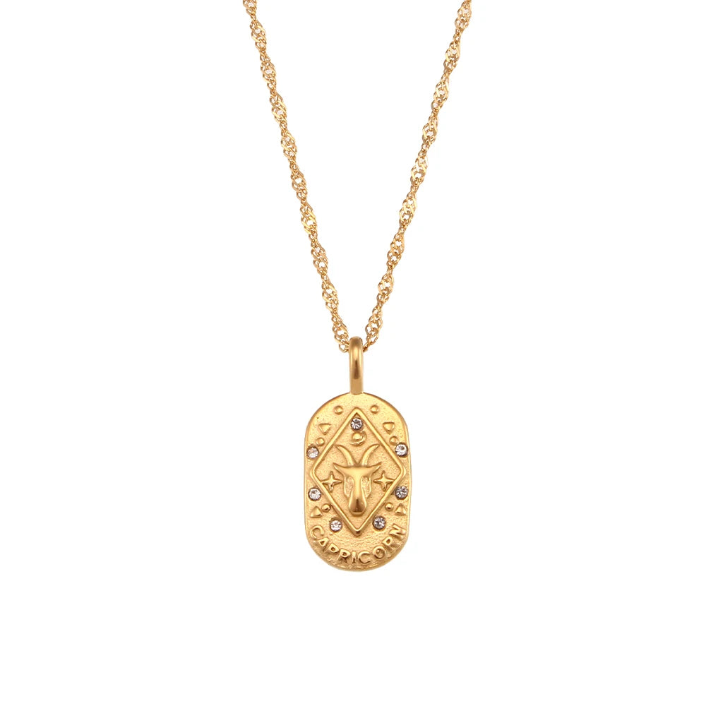Colar Medalhas Zodíaco Signos Banhado em Ouro 18K