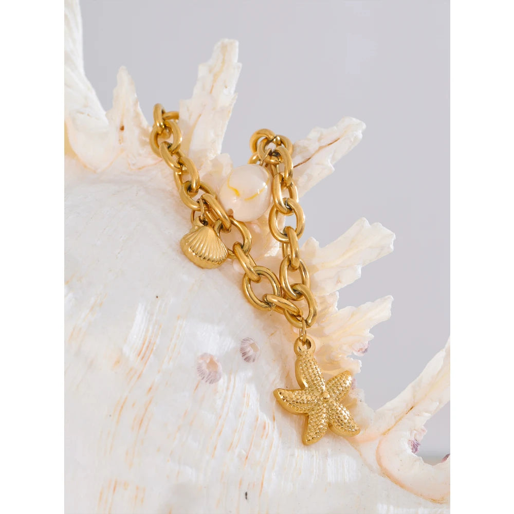 Pulseira Praiana Banhado em Ouro 18K