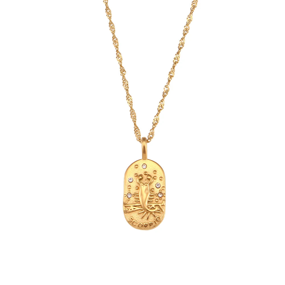 Colar Medalhas Zodíaco Signos Banhado em Ouro 18K