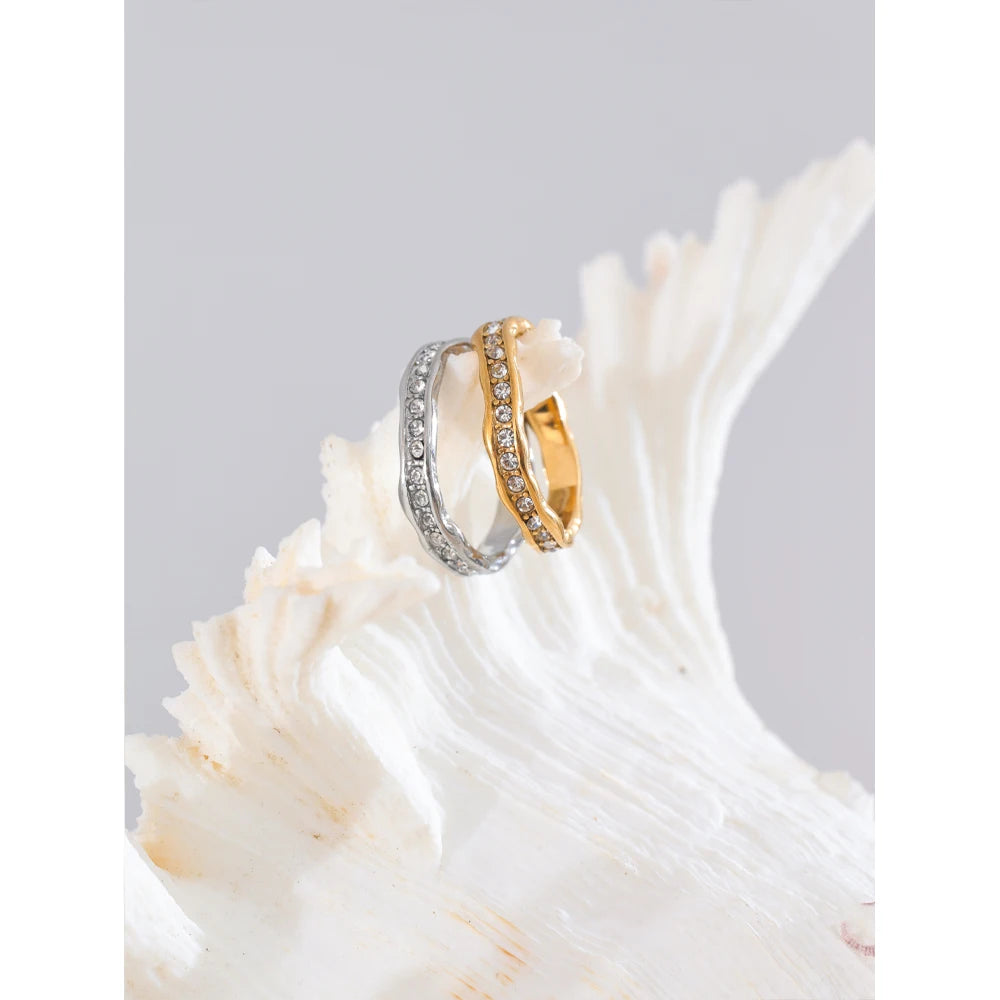 Anel Verona Zircônia Banhado em Ouro 18K