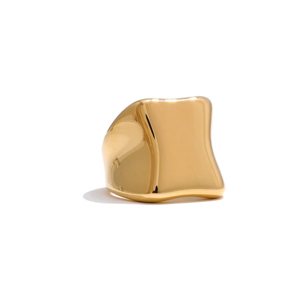 Anel Geométrico Banhado em Ouro 18K