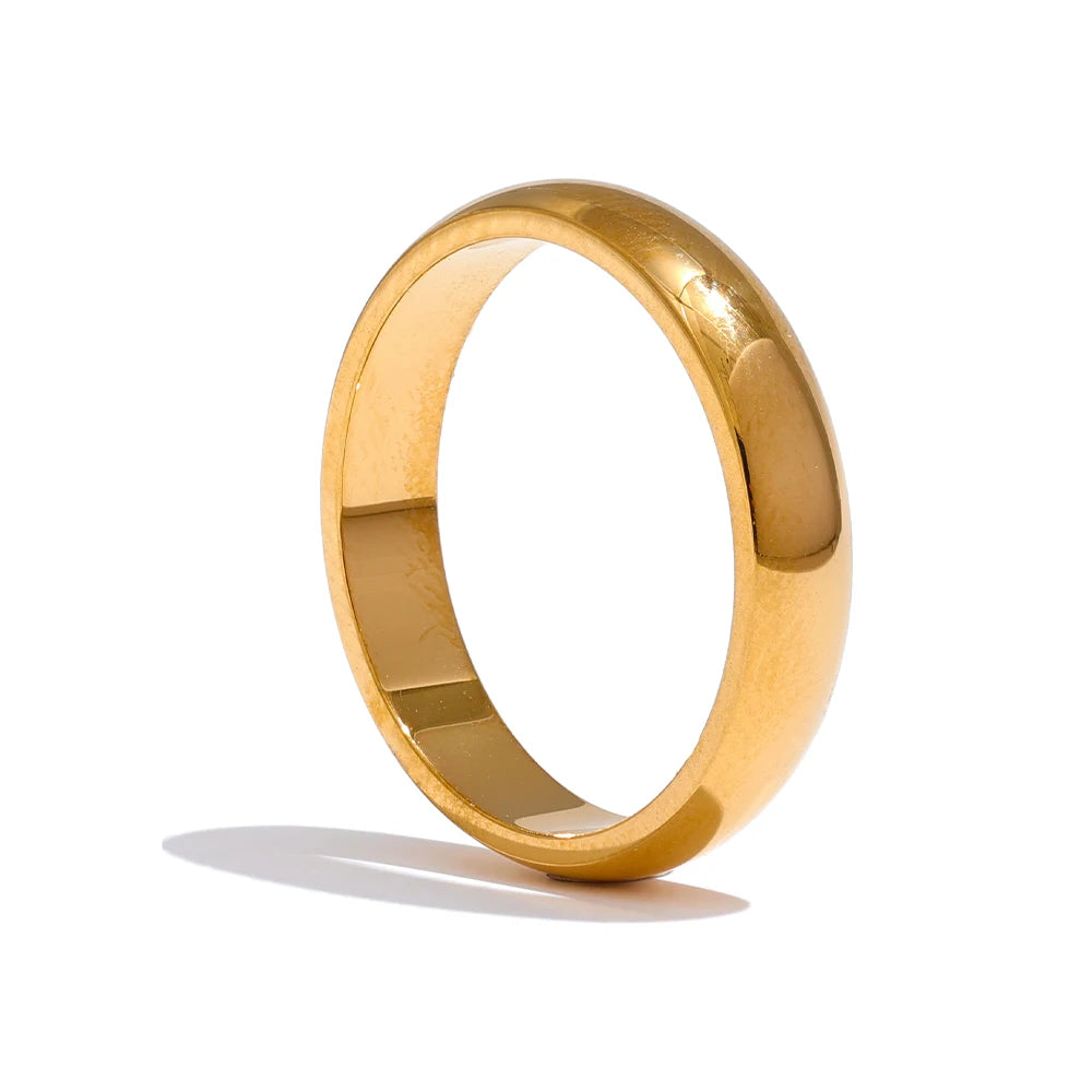 Anel Aliança Clássica Banhado em Ouro 18K