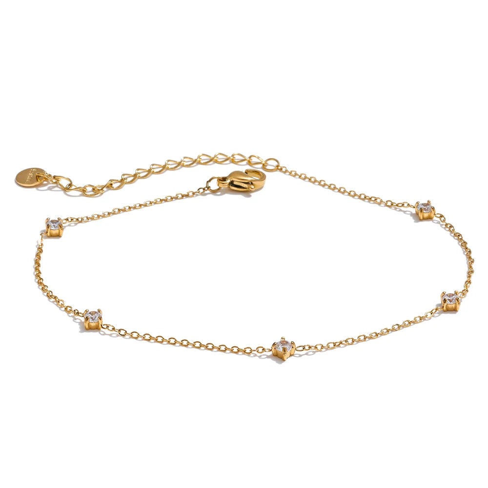 Colar Zircônias Banhado em Ouro 18K