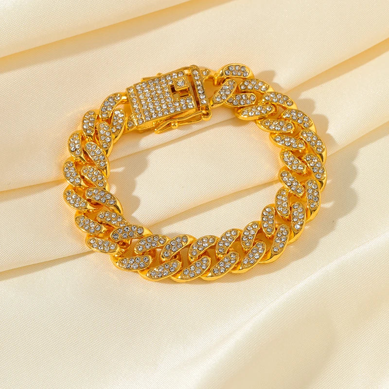 Pulseira Cubana Banhado em Ouro 18K
