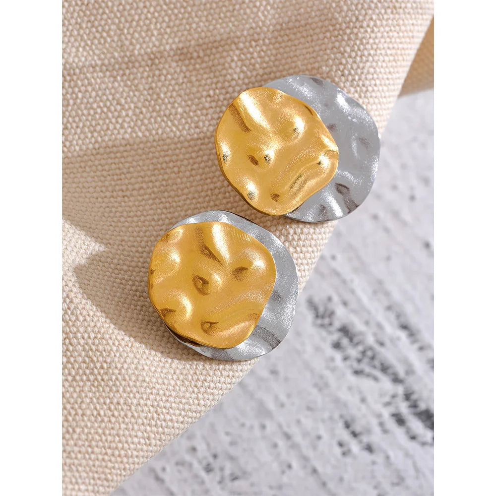 Brinco Chapeado Duplo Banhado em Ouro 18K