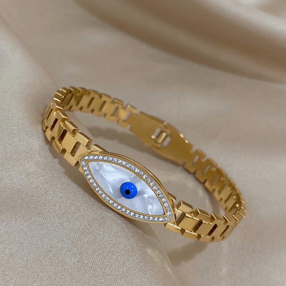 Bracelete Olho Grego Banhado em Ouro 18K