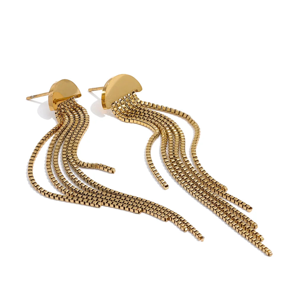 Brinco Franja Banhado em Ouro 18K
